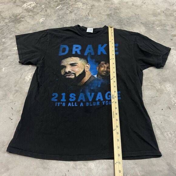 Drake Shirt Mens Large Black 21 Savage Its All A Blur Tour Graphic Concert Logo - Picture 2 of 6